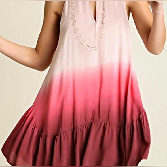 UMGEE Berry Ombre Ruffle Hem Midi Dress - Picture 3 of 9